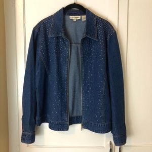 C.D. PETITES DENIM JACKET W/SILVER EMBELLISHMENTS